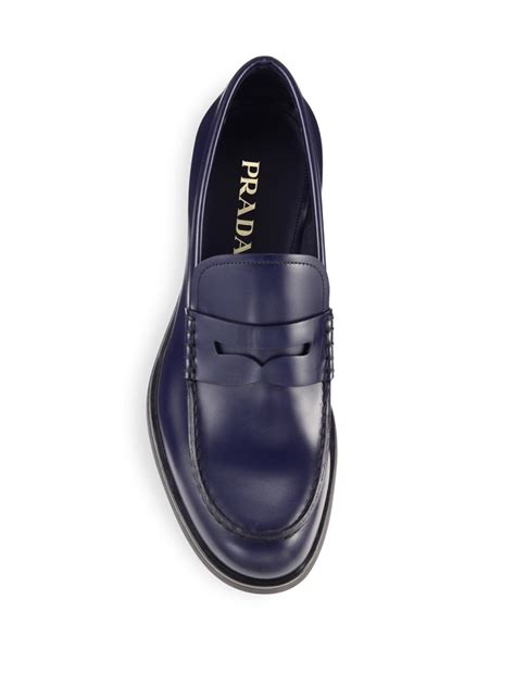 mens prada loafers blue|prada loafers men price.